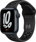 Watch Series 7, 41 мм корпус из алюминия цвета «Тёмная ночь», спортивный ремешок Nike цвета «Антрацитовый/чёрный» Изображение Watch Series 7, 41 мм корпус из алюминия цвета «Тёмная ночь», спортивный ремешок Nike цвета «Антрацитовый/чёрный»